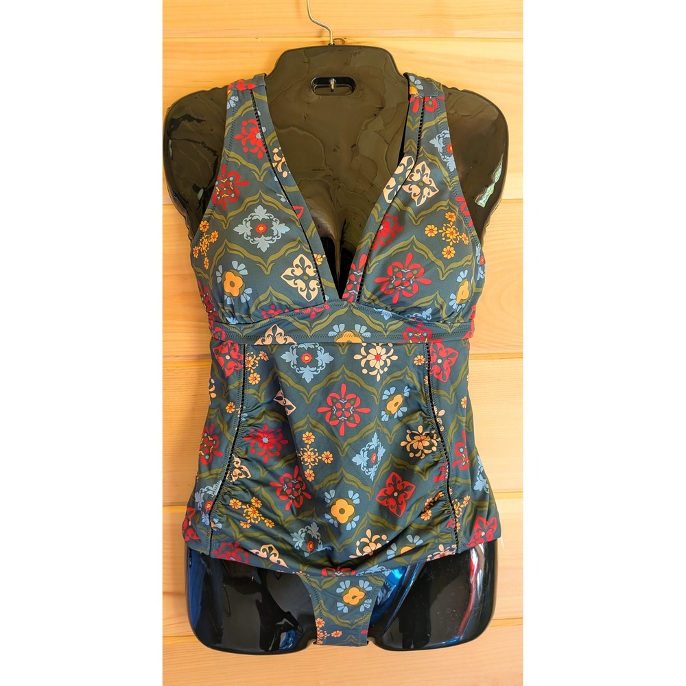 A Pea in the Pod 2 Pc Tankini Maternity XS Swimsuit Floral Ruched Beach Vacation